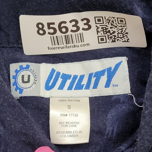 Hawaii Hawaiian Floral Button Shirt XS/S 18x29 Navy-Blue Summer Aloha - Picture 5 of 12